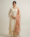 Dark Cream Buta Patterned Palazzo Suit